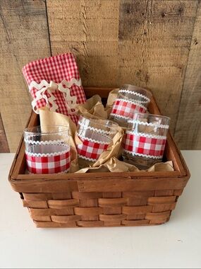 VTG Country Red & White Gingham Cottagecore Decor Set